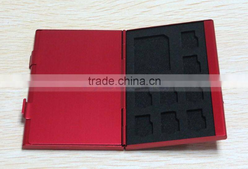 Aluminium Alloy EVA Storage Box for SD MMC TF Memory Card Protecter Case 4x for SD card,8x micro SIM card
