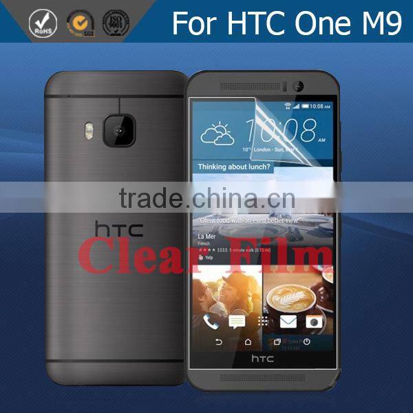 Japan Material cell phone PET clear screen protector for HTC One M9