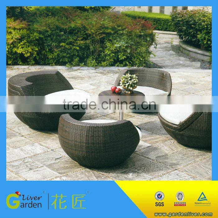 simple popular modern furniture poly rattan sofa set