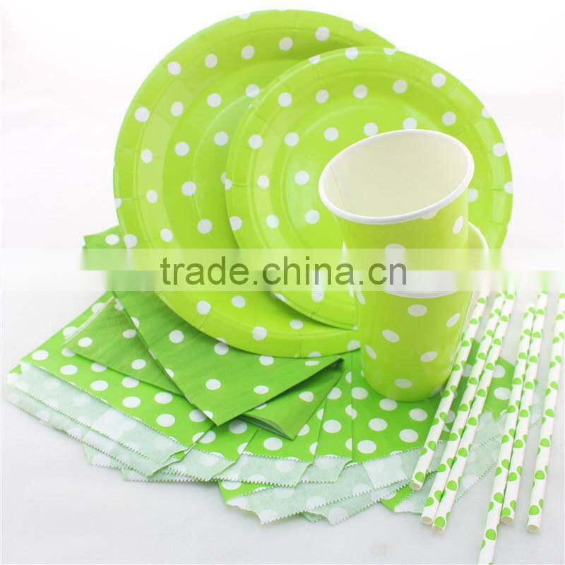 Wholesale Wedding Paper Plates Cups Napkins Straws Napkins Bags Disposable Party Tableware