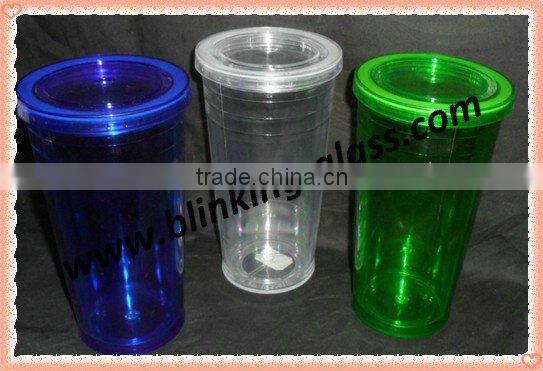 HOT! Highest quality food grade plastic cup with straw