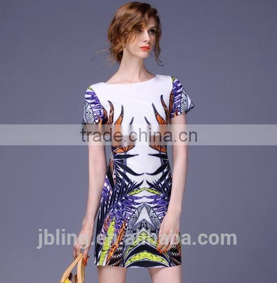 new model fancy printed ladies dress