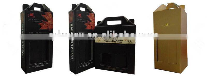 High Quality Foldable Black Paper Wine Box