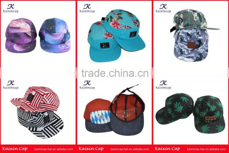 customize corduroy printing brim blank 5 panel cap