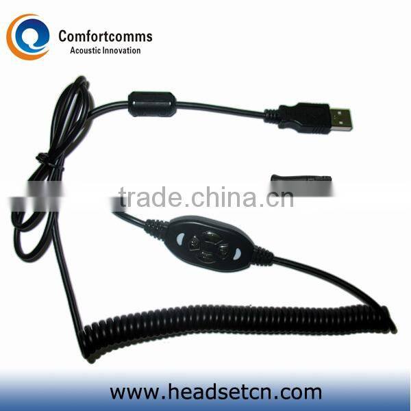Binaural noise cancelling call center audio Multimedia USB Headset HSM-602RPQDUSBC