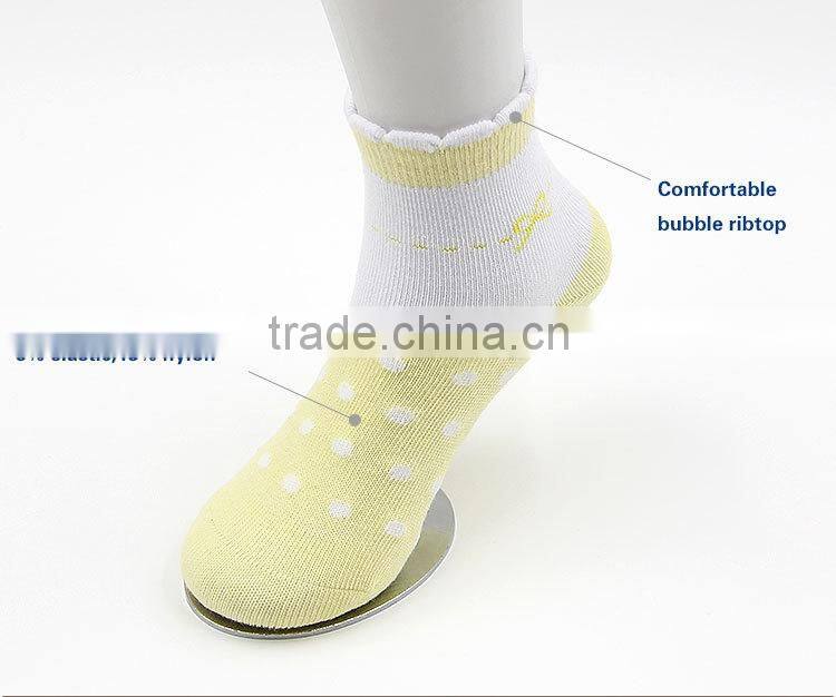 New Style Bubble Ribtop Point Jacquard Girl Cotton Baby Sock