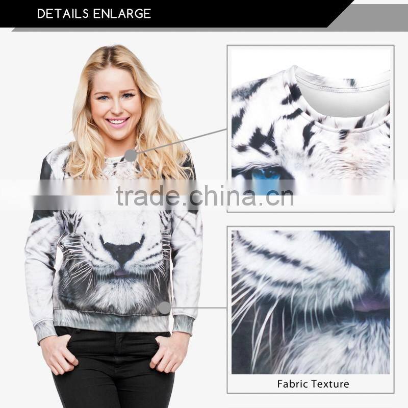 Unsex withou hood sublimation animal crew neck sweatshirt