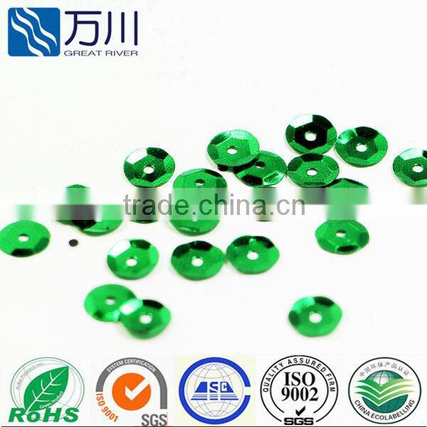 Green Round Loose Bulk cup Spangle Sequin Paillette with hole