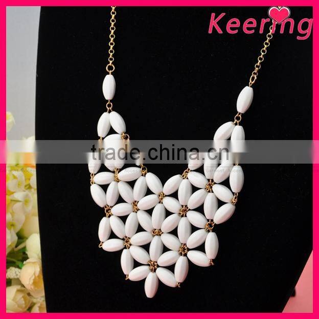Wholesale elegant white bead necklace designs WNK-280