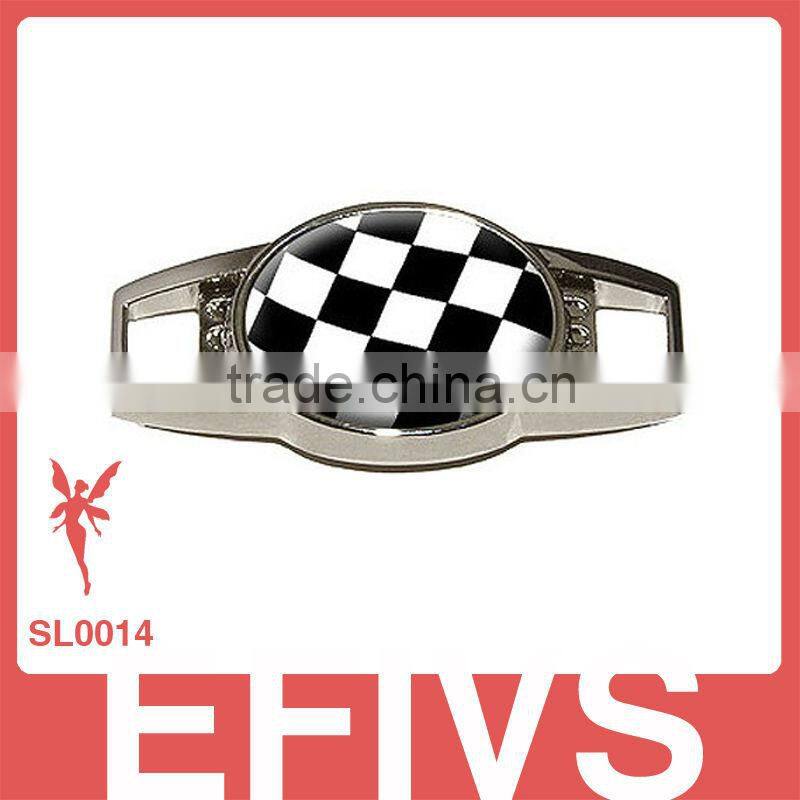 customized logo metal shoelace bracelet charms