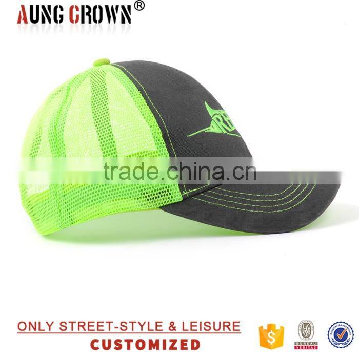 Cheap 6 Panel Mesh Pre-Curved Brim Trucker Hat