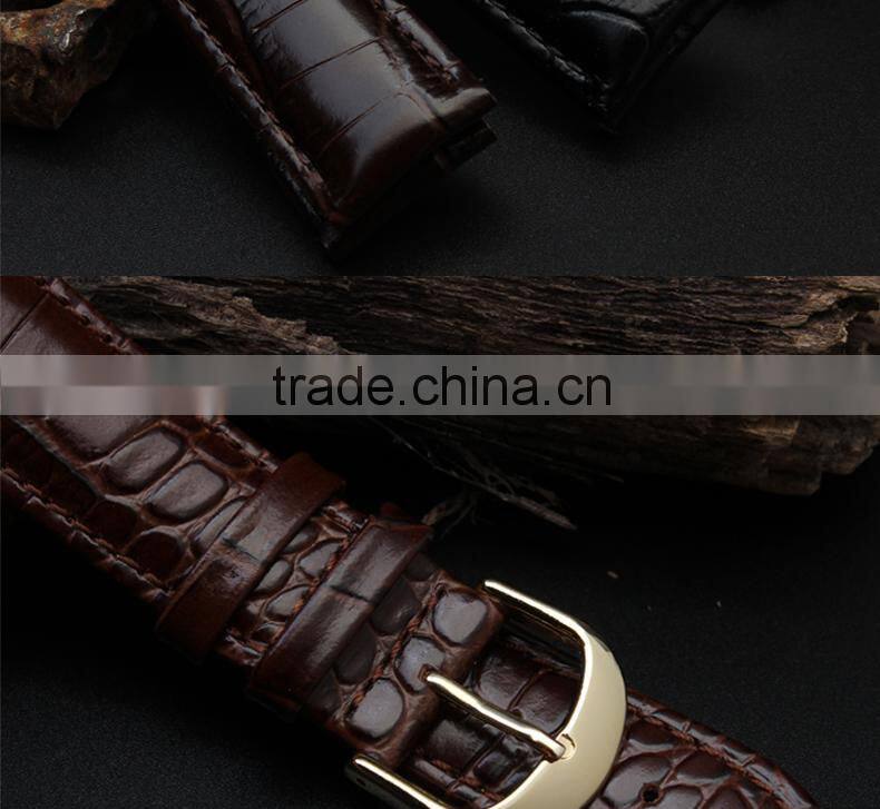 20mm high quality genuine leather Watch strap with stainless steel buckle Wholesale 3PCS