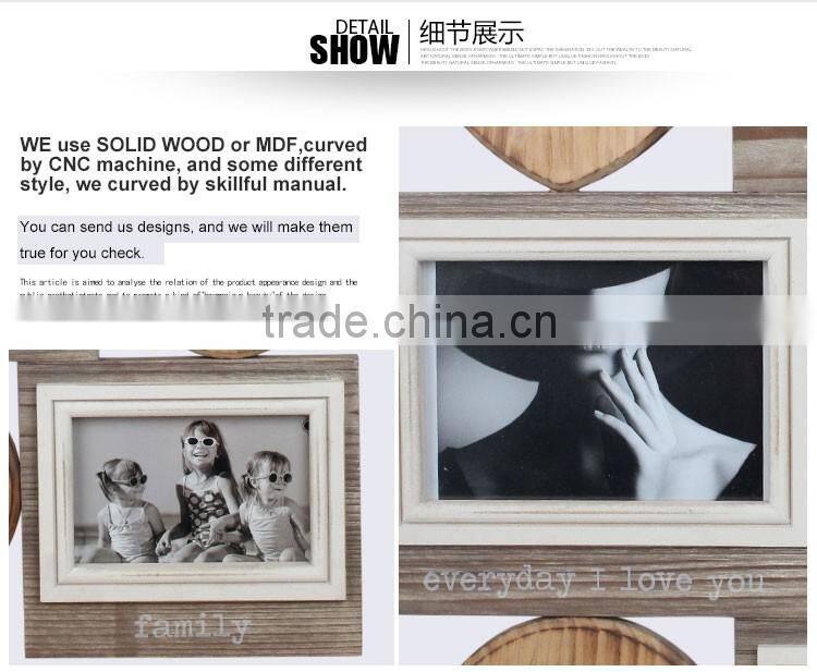W50101 wall photo frames with six photo picture frame from Chinese factory