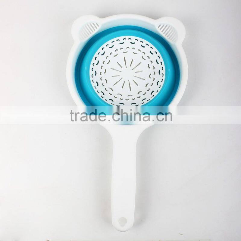China manufacture cartoon shaped eco-friendly Collapsible Strainer with handle