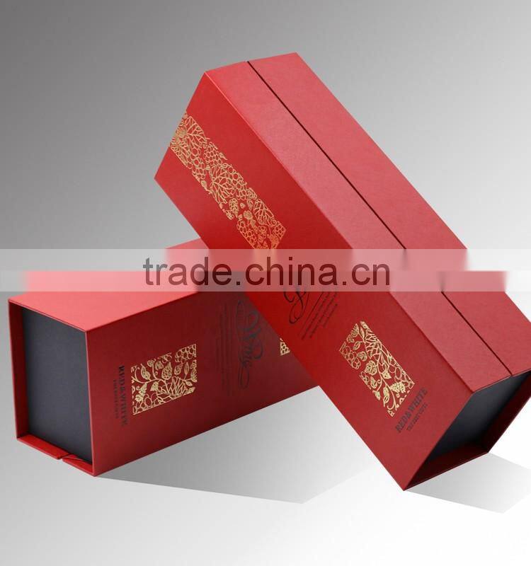 wholesale single wine glass bottle gift box cardboard paper packaging box