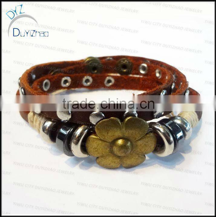 Wholesale Newest Cheap Leather Bracelet Chunky Leather Bracelet