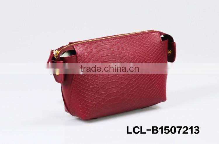 LCL-B1412125-L shining pvc pu bi color customized fashion lady travel weekend tote hand bag