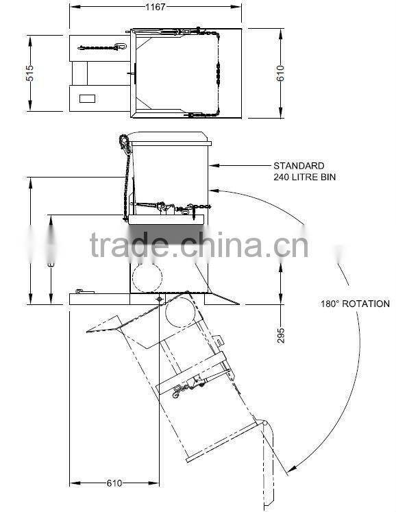 Type NWB-T Forklift Wheelie Bin Lifter