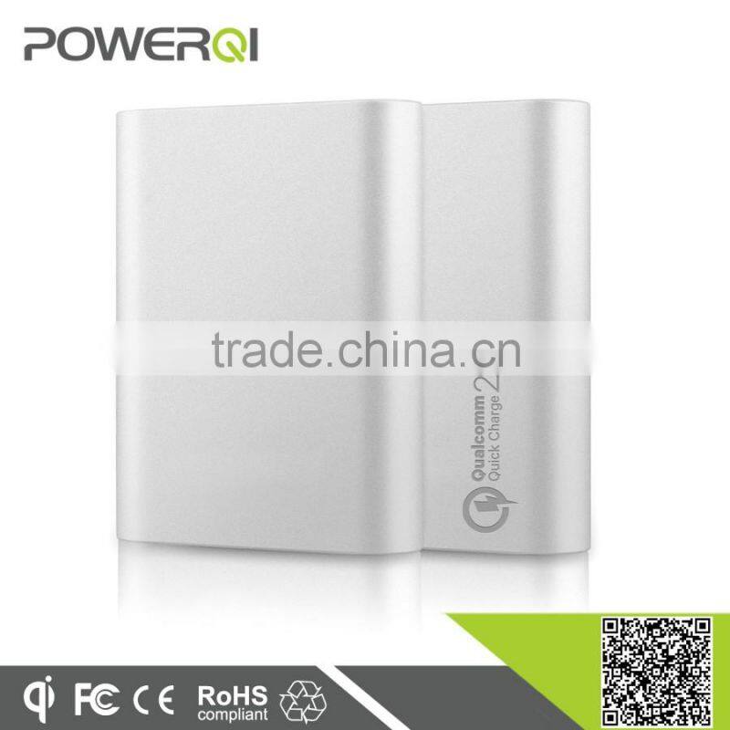 18650 battery 10000mA quick charge 2.0 power bank with aluminium housing(PQ100)