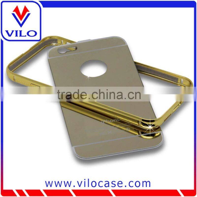 2015 Hot Selling Luxury Golden Mirror Aluminum Metal Case For Samsung S6