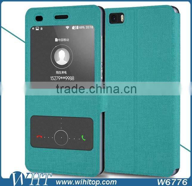 New Arrival Leather Flip Stand Case for Huawei P8 Lite, for Huawei P8 Mini Windows Leather Smart Case