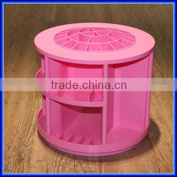Beautiful lady rotatable pink counter clear acrylic make up organizer with dividers, custom lipstick holder make up organizer