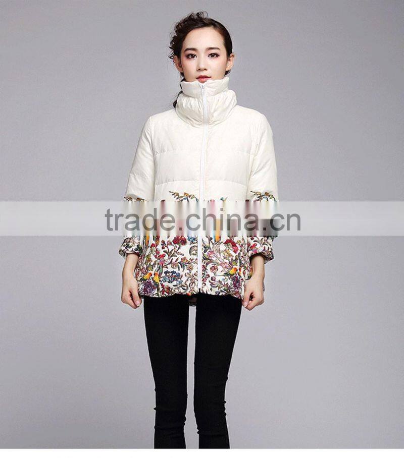 Factory price down coat fabric woman jacket winter