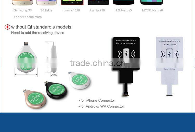 New smartphone Qi desktop wireless charger embedded on the furniture table