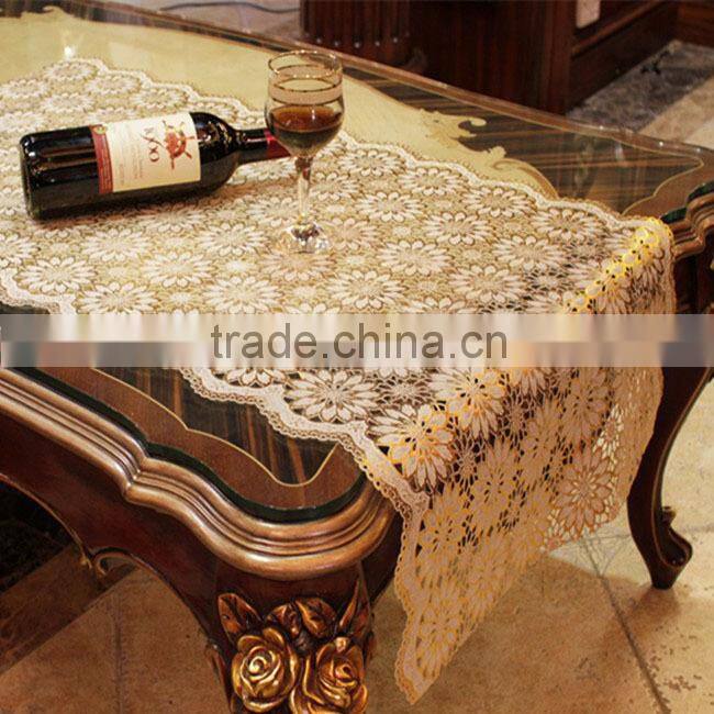 Dongguan factory pvc lace table runner wholesale 50cm tablecloth