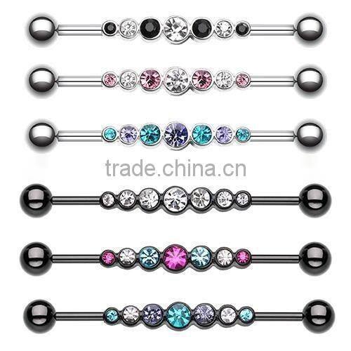 Industrial Barbell Cartilage Piercing Teal Body Jewelry