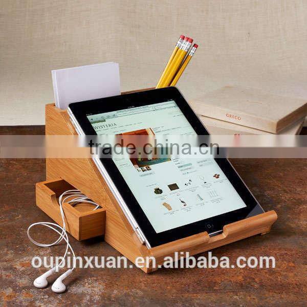 Elegant and simple folding bamboo tablet case/tablet holder .2014 New product ,