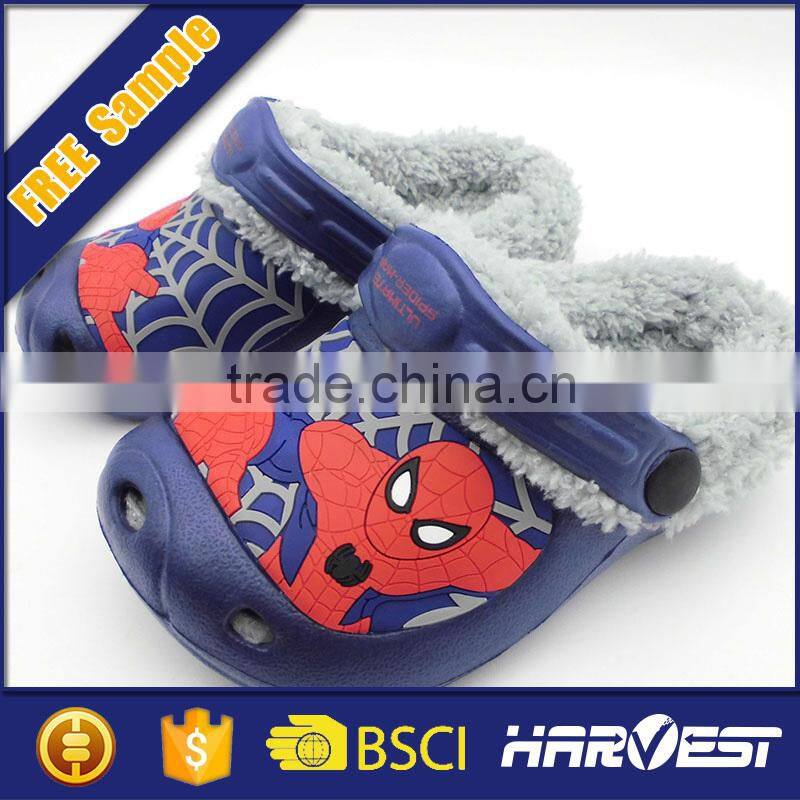wholesale custom fashion china EVA winter kid clogs , eva cotton sandals