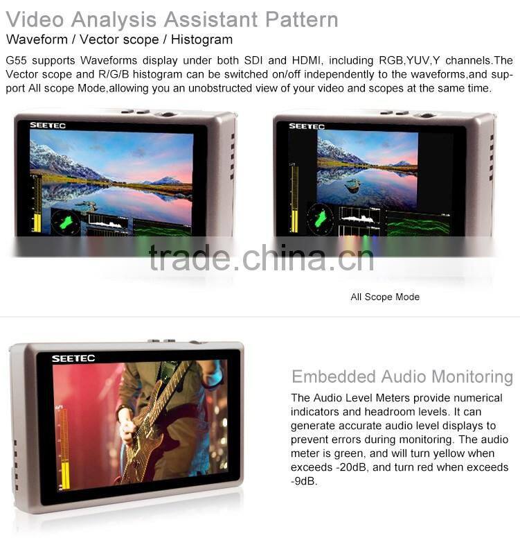Small and portable 5.5 inch tft display high resolution 1920x1080 on-camera field screen full hd dslr lcd monitor