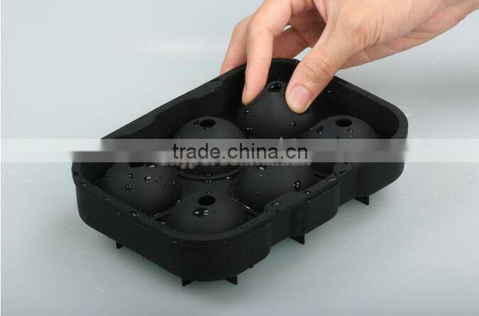 Silicone Round Ice Balls Maker Tray Six Large Sphere Molds Cube Whiskey Cocktails