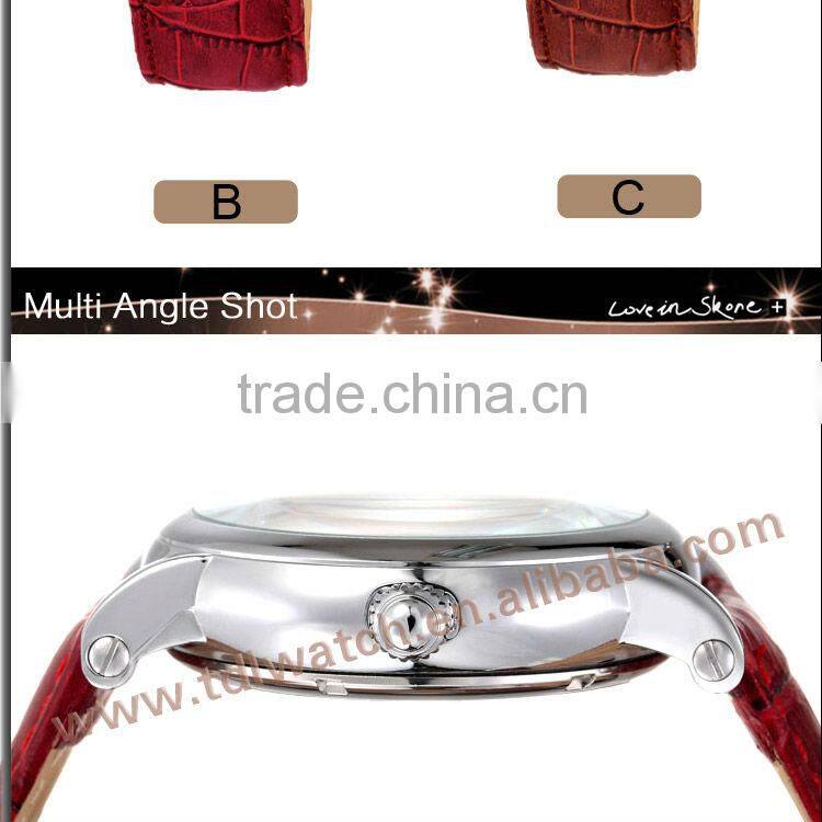 Genuine Leather Mechanical Stylish Men Skeleton Watch