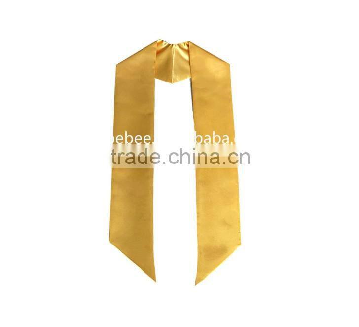 wholesale shiny satin plain Graduation stoles