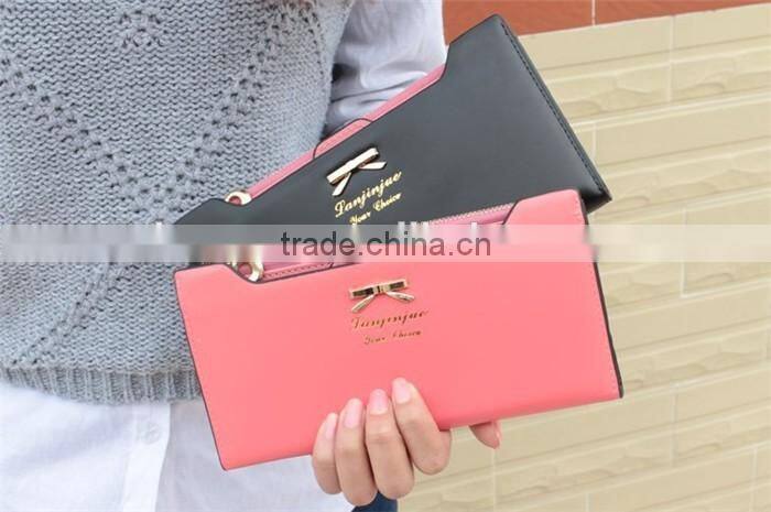 Candy colors women wallet girls PU leather purse ladies clutch bags