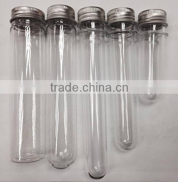 Test tube with aluminium screw caps