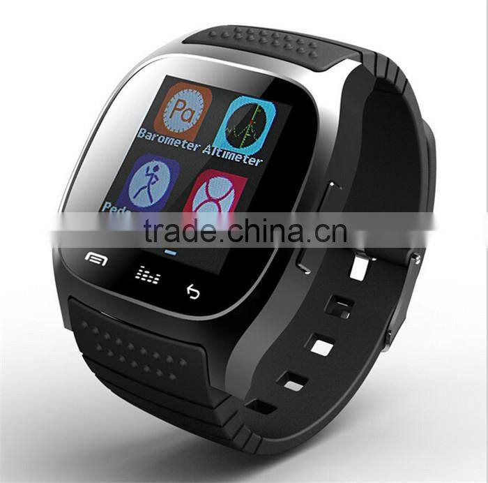 Smart Bluetooth Watch with LED Display Barometer Alitmeter Music Player Pedometer for Android IOS Mobile Phone