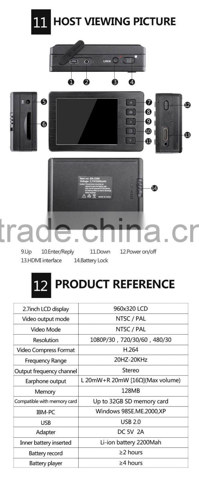 Mini Portable HD Video Recorder Button Police Camera ,Separated Law Enforcment Logger Camera