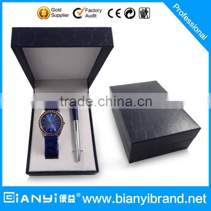 Hot selling wholesale watch gift set including pen for men