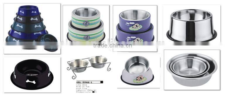 Pet Bowl Dog Food Water Dish Double Stainless Steel Feeder Dinner Bowl
