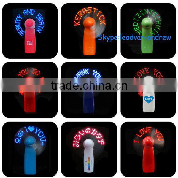 2015 Hot Sale Customize Mini LED Fan,Handheld Hanging LED Message Fan