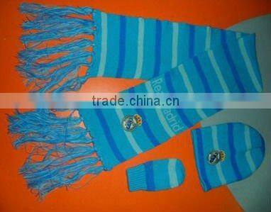 Real Madrid knitted set ---- hat gloves scarf set