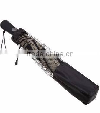 Black and white 27 inch double canopy windproof high quality compact golf umbrella