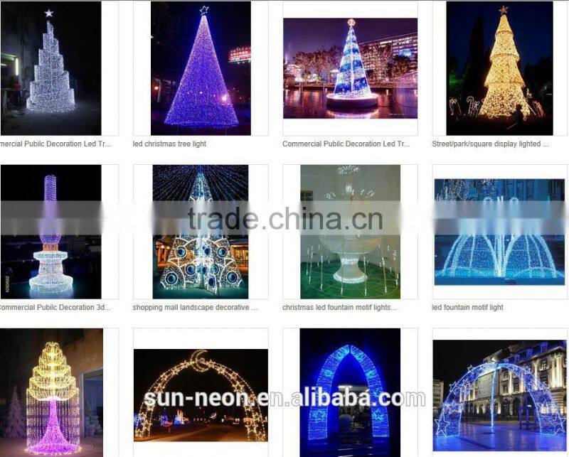 Outdoor Christmas Decoration Blue Led Light /giant Chrismtas Tree Spiral with Star on Top