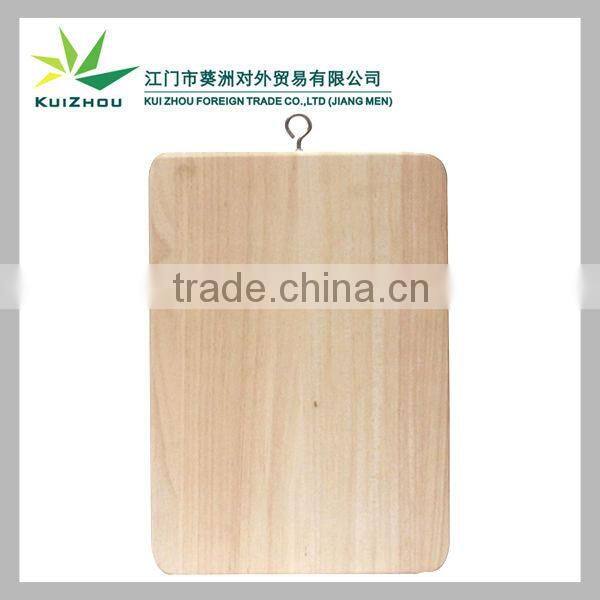 Long wooden cutting board with stainless steel handle