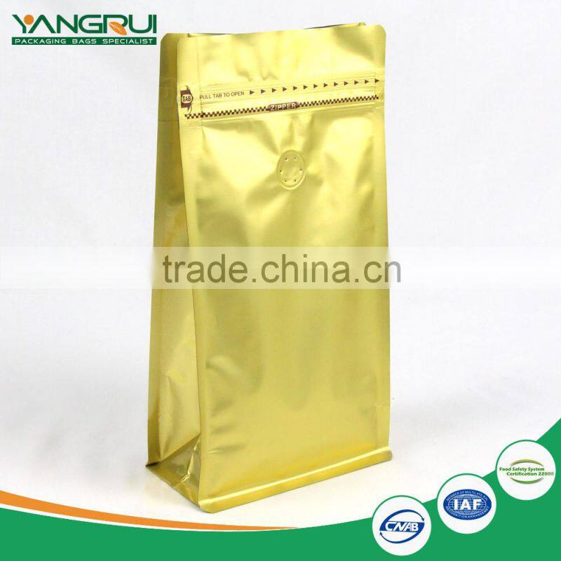 customized printed flat bottom coffee bean bag aluminum foil pouch food grade laminated foil bag for tea or food