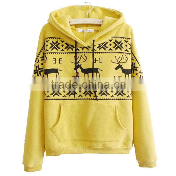 2014 custom wholesale long sleeve hooded sweatshirt