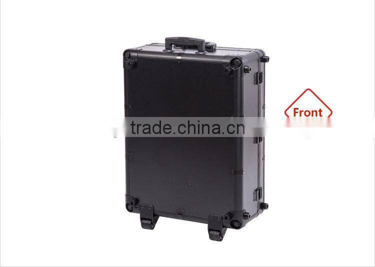 2015 New Products Hairdressing Pro Aluminum Cosmetic Train Rolling Case